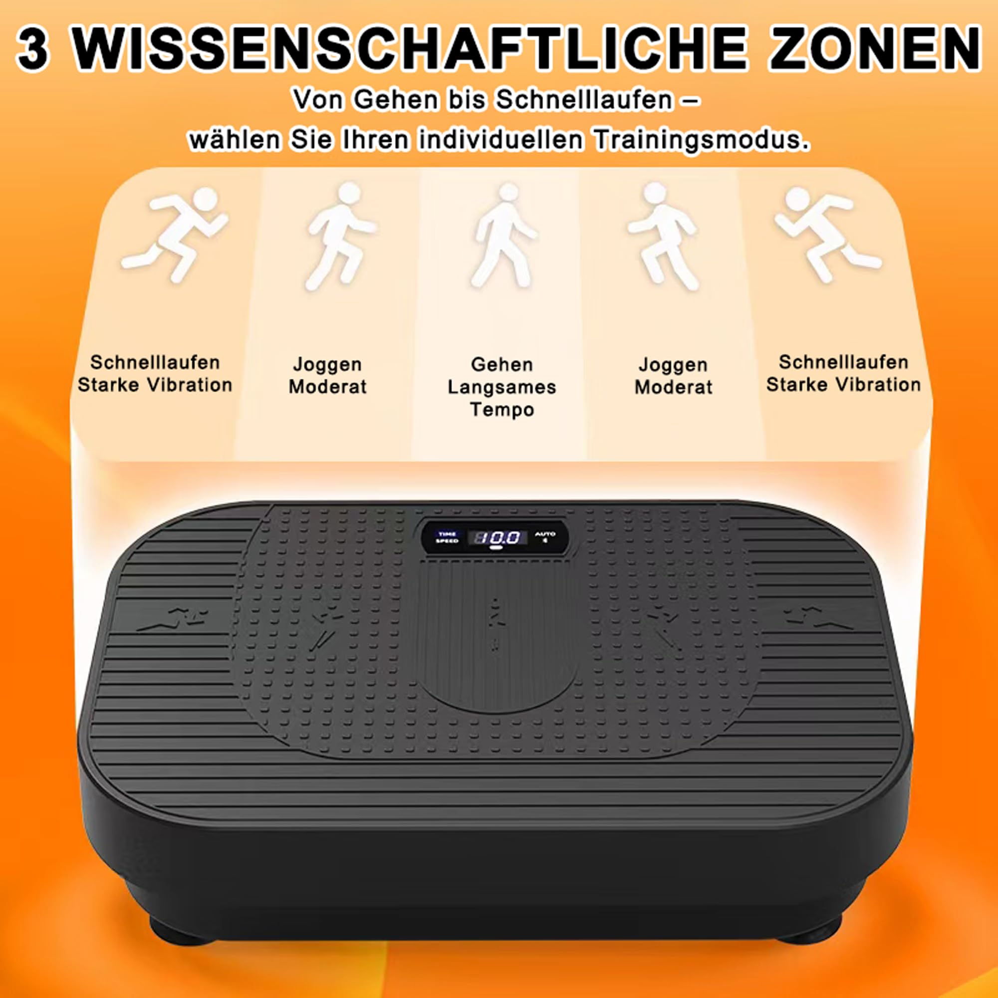 Vibrationsplatte mit BT-Musik Funktion, 1-199 Geschwindigkeitsstufen & 5 Trainingsprogramme, Schüttelplattform für Ganzkörpertraining & Muskelaufbau, Ideal für Heim-Fitnessstudio