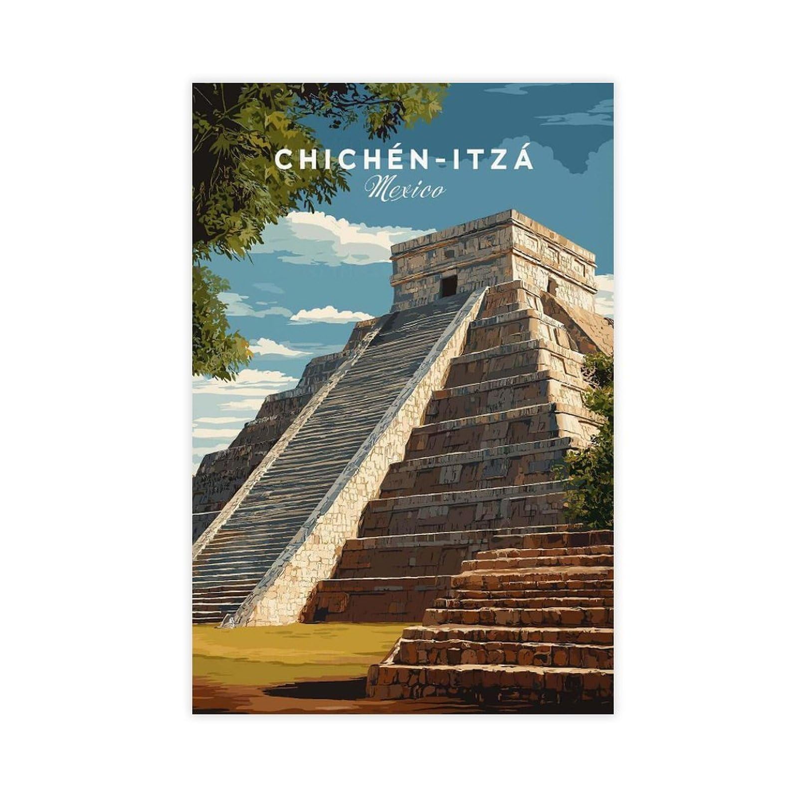 Bareronor Chichén Itzá Canvas Poster for Bedroom Decor Gift
