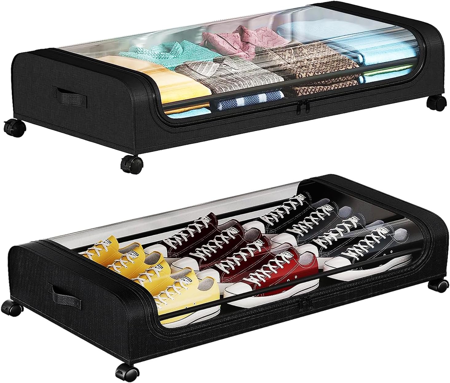 Under Bed Storage with Wheels,Large Capacity Under Bed Storage