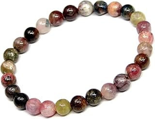 [HINRYO] g3-856C 6mm～7mm 今月の半額 わけあり ミックストルマリン 電気石 ブレスレット 内径16cm ポーチ付き ブラジル産 天然石 パワーストーン
