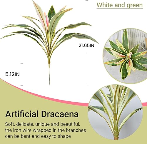 Miniatura 2 de 1 planta artificial de Dracaena falsa para decoración de dormitorio para decoración de sala de estar, plantas artificiales en maceta, adornos para