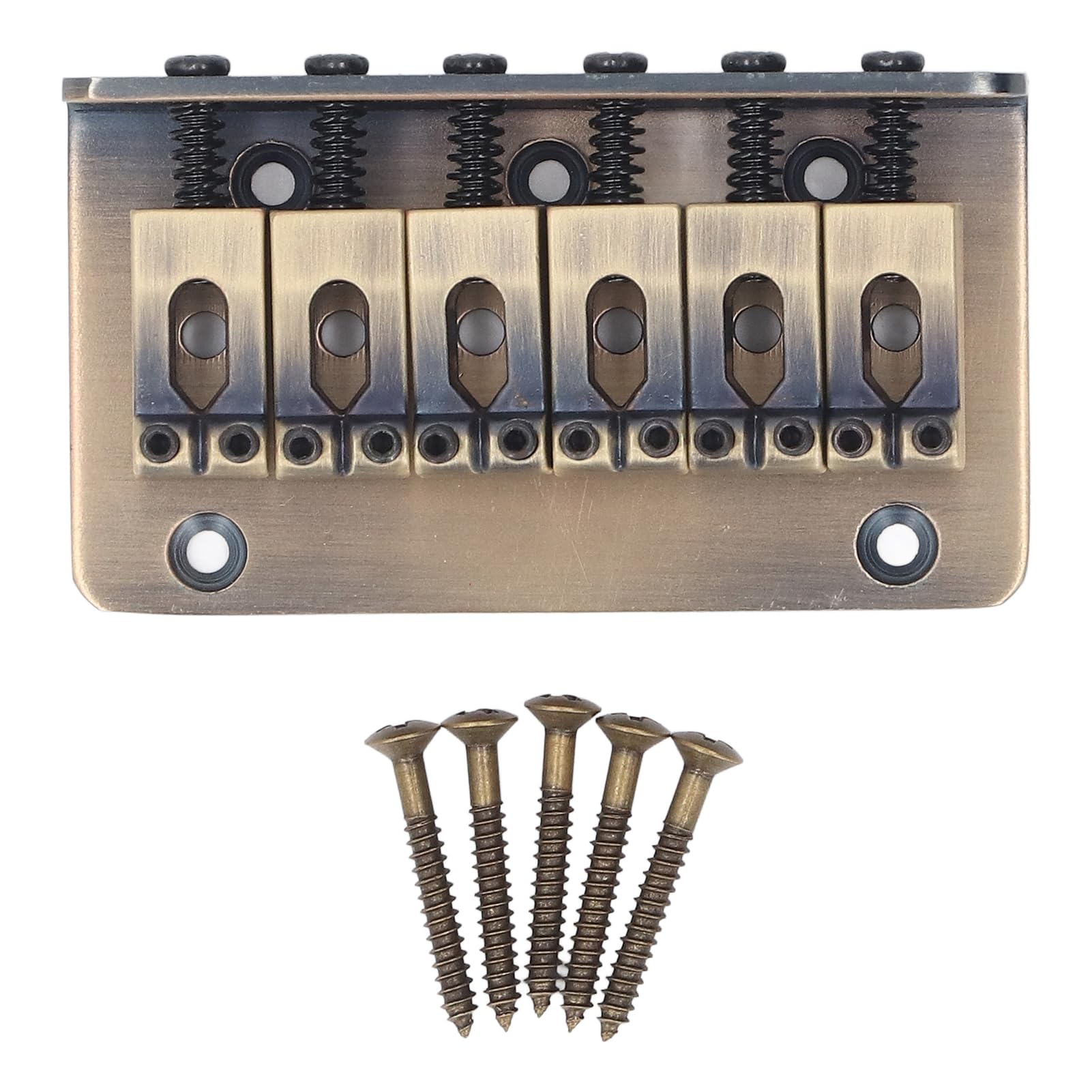 Alloy Guitar Bridge, 73mm Bronze Colour Musical String Saddle Bridge 6 String Bridge