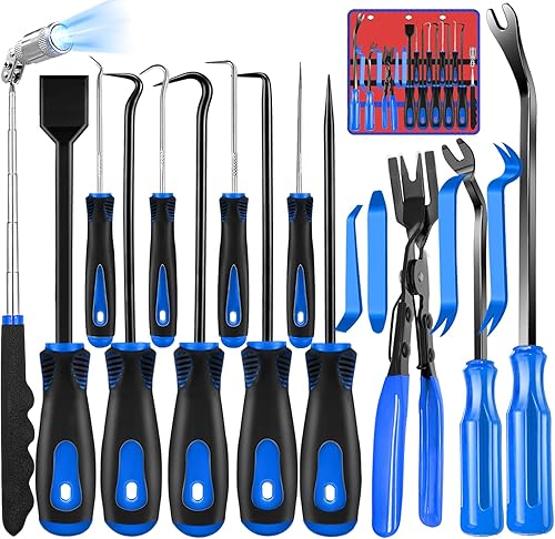 Miniatura 10 de 11Pcs Precision Pick & Hook Set with Scraper and Magnetic Telescoping Tool Kit for Remove Automotive Electronics Maintenance Hoses Gasket Hand Pick