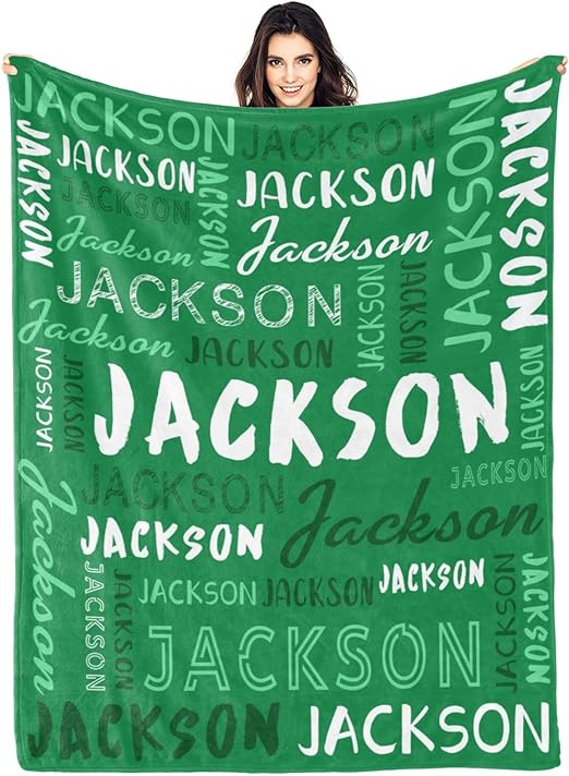 Personalized Name Blanket Customized Baby Blankets for Girls Boys Adults Monogrammed Blankets and Throws Christmas Birthday Mothers Fathers Valentines Day Gift