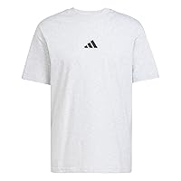 adidas Homme Essentials Small Logo Single Jersey Tee, Light Grey Heather/Black