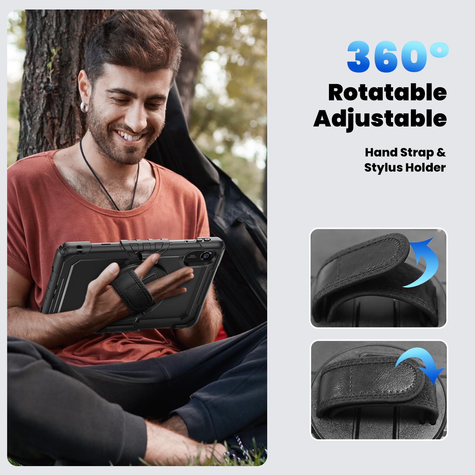 Coque Protection Xiaomi Redmi Pad 2 (11 Pouces) 2025 - Antichoc, Support 360°, Dragonne Et Bandoulière Incluse