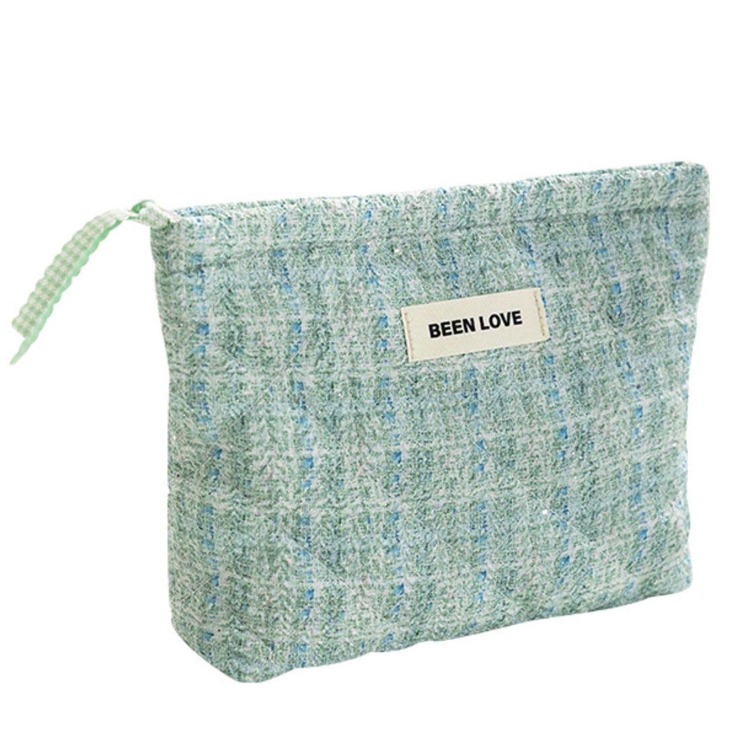 FunBlast Makeup Bag for Women – Travel Cosmetic Pouch, Cute Cotton Toiletry Organizer, Multipurpose Handheld Zipper Storage Purse for Daily Use & Travel (Green)-image-32