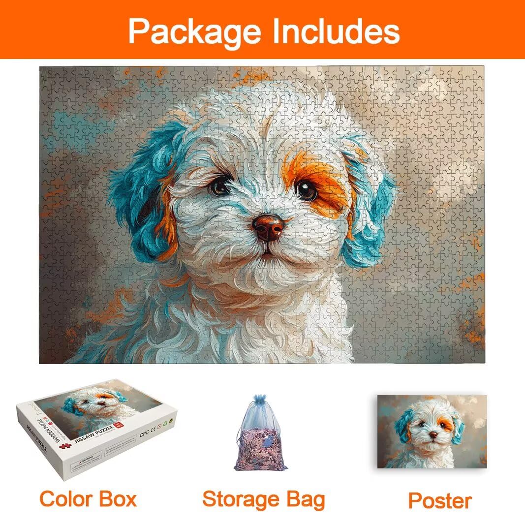 Puzzle 1000 Piezas, Puzzle Perro, Rompecabezas Adultos, Regalo Mujer -8263