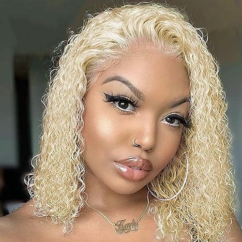 Miniatura 1 de Legendhair Peluca rubia Bob de cabello humano 613 13 x 4, peluca de encaje frontal, pelucas de cabello humano corto rizado Bob para mujeres negras,