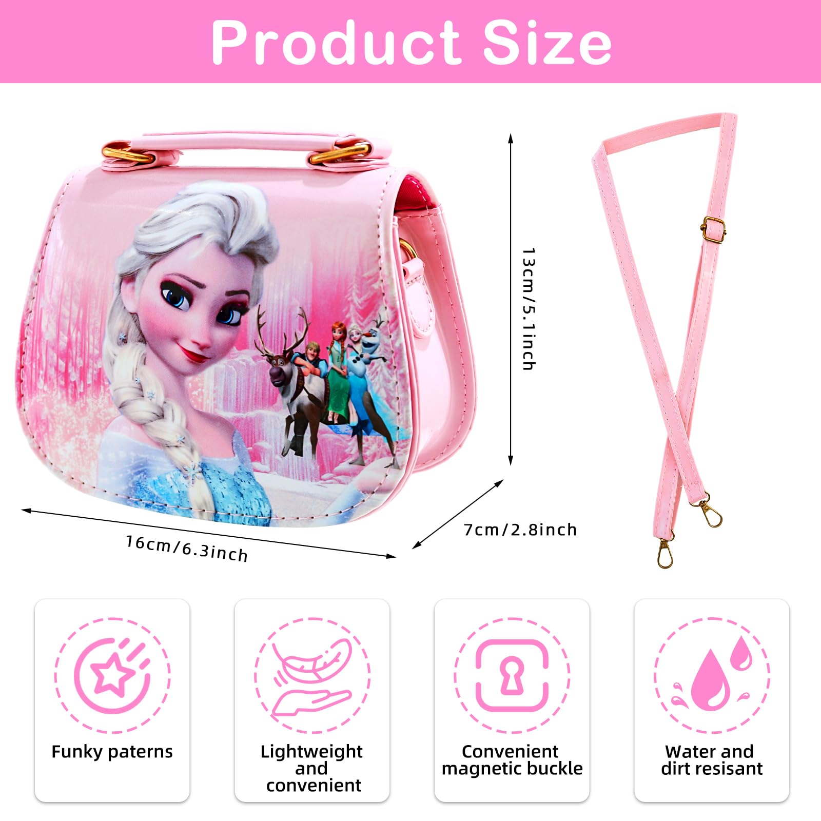 Kinderhandtasche,Umhängetasche Kinder Handtasche Mädchen Tasche für Mädchen zum Ausgehen oder Reisen Geschenke für Mädchen（Rosa/Lila）