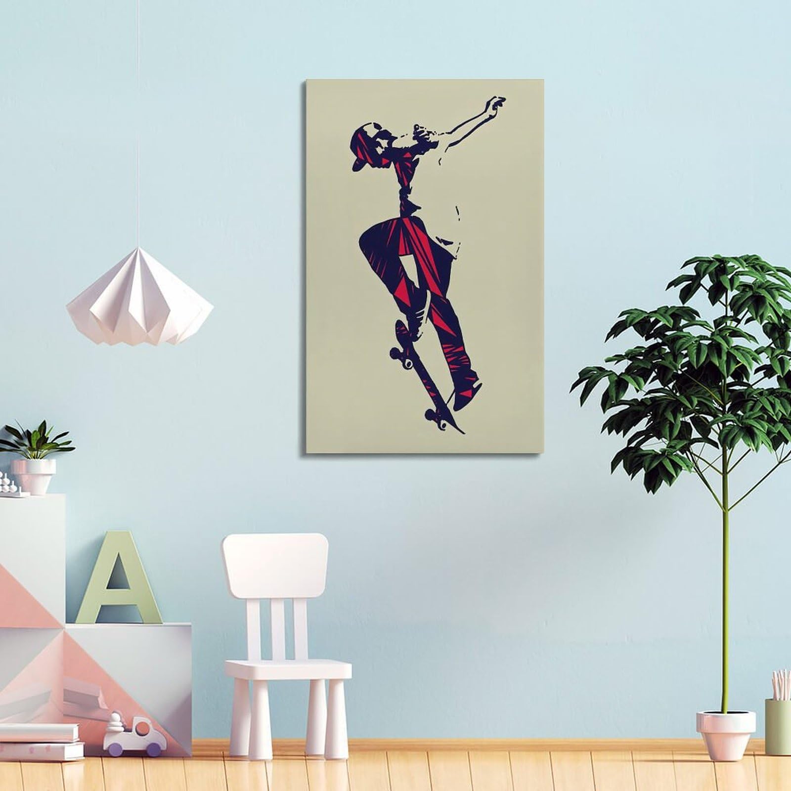 LNSIZH Poster sportivo, artistico, hip hop, skateboard, decorativo, su tela, poster decorativo da parete, poster moderno, per camera da letto, per camera da letto, 50 x 75 cm