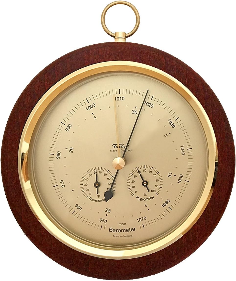 Fischer Barometer Pascal with Thermometer °F & Hygrometer, 7.9"/200 mm - 1694R-22 (US Version)