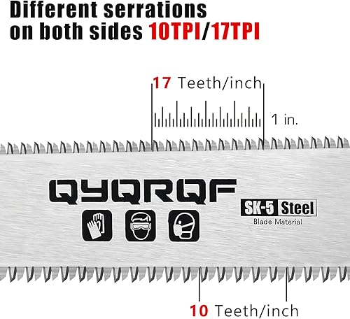 Miniatura 4 de Sierra de mano japonesa, sierra de corte al ras de 7 pulgadas, sierra de tracción de doble borde para carpintería (naranja)