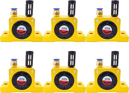 (6 piezas) GT8 Vibradores de turbina neumática de aire, vibrador de turbina rotativa de aire industrial de oro silencioso para tolva dorada con