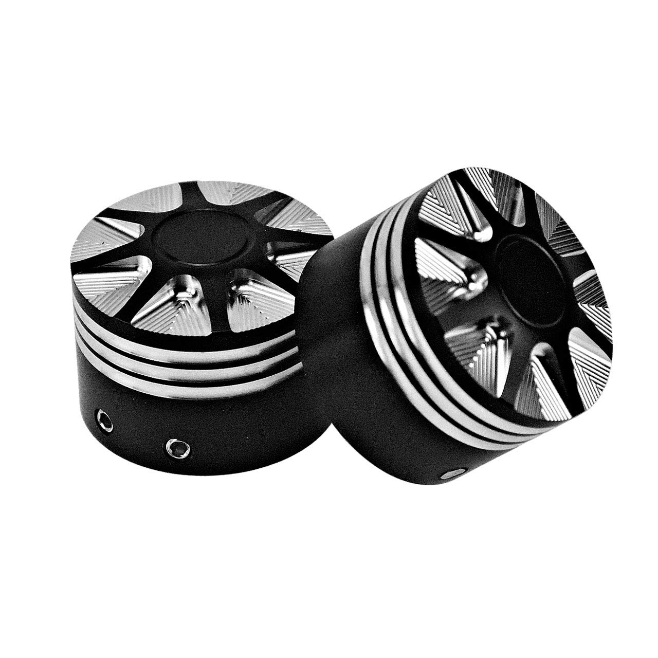 Copridado Dell'Asse Anteriore Coperchi Dell'Asse Fit per Harley Sportster Xl 1200 Dyna Softail Fat Boy Touring Street Road Electra Tri Glide 2 Pezzi Nero