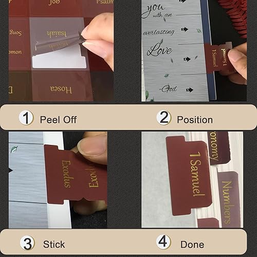 Miniatura 4 de Pestañas para la Biblia, pestañas laminadas de impresión grande para mujeres y hombres, pestañas de libro bíblico fáciles de leer para la Biblia de