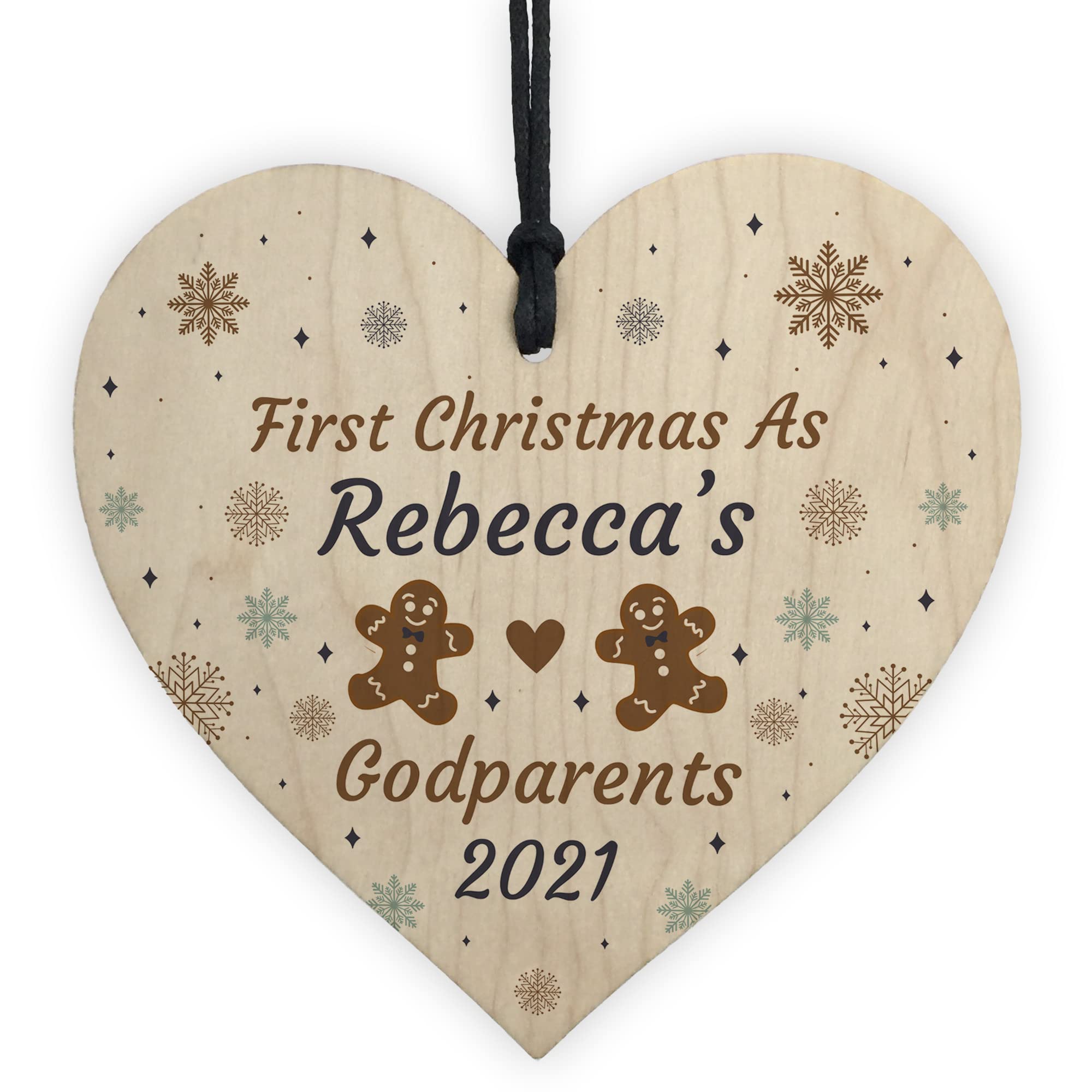 Red Ocean First Christmas As Godparents Gift Personalised Christmas Bauble Friendship Gift