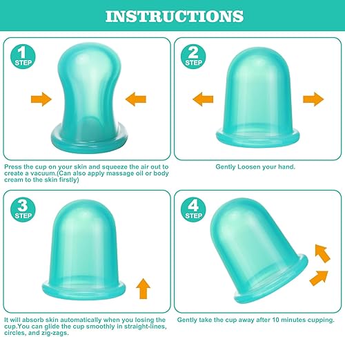 Miniatura 7 de Juego de terapia de ventosas de silicona, kit de ventosas para terapia de masaje, juego de ventosas para eliminar la celulitis, masajeador de copa