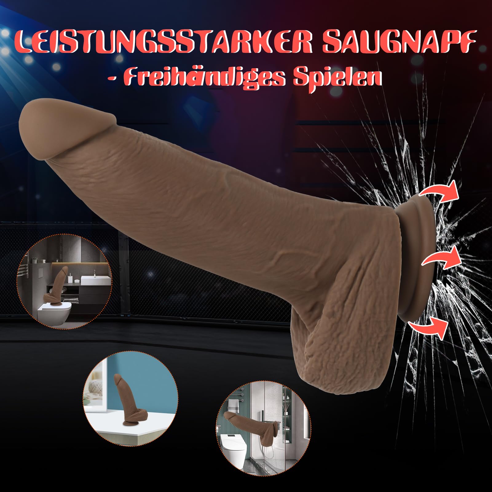 HIVEFUN Gode pour Femme Godes Réalistes, Gode XXL Sex Toy pour Femme Gode Anal 25,4 cm avec Ventouse, Godes pour Homme Grand Jouet Sexuel Jouets Sexuels érotiques en Silicone pour Couples Extrêmes