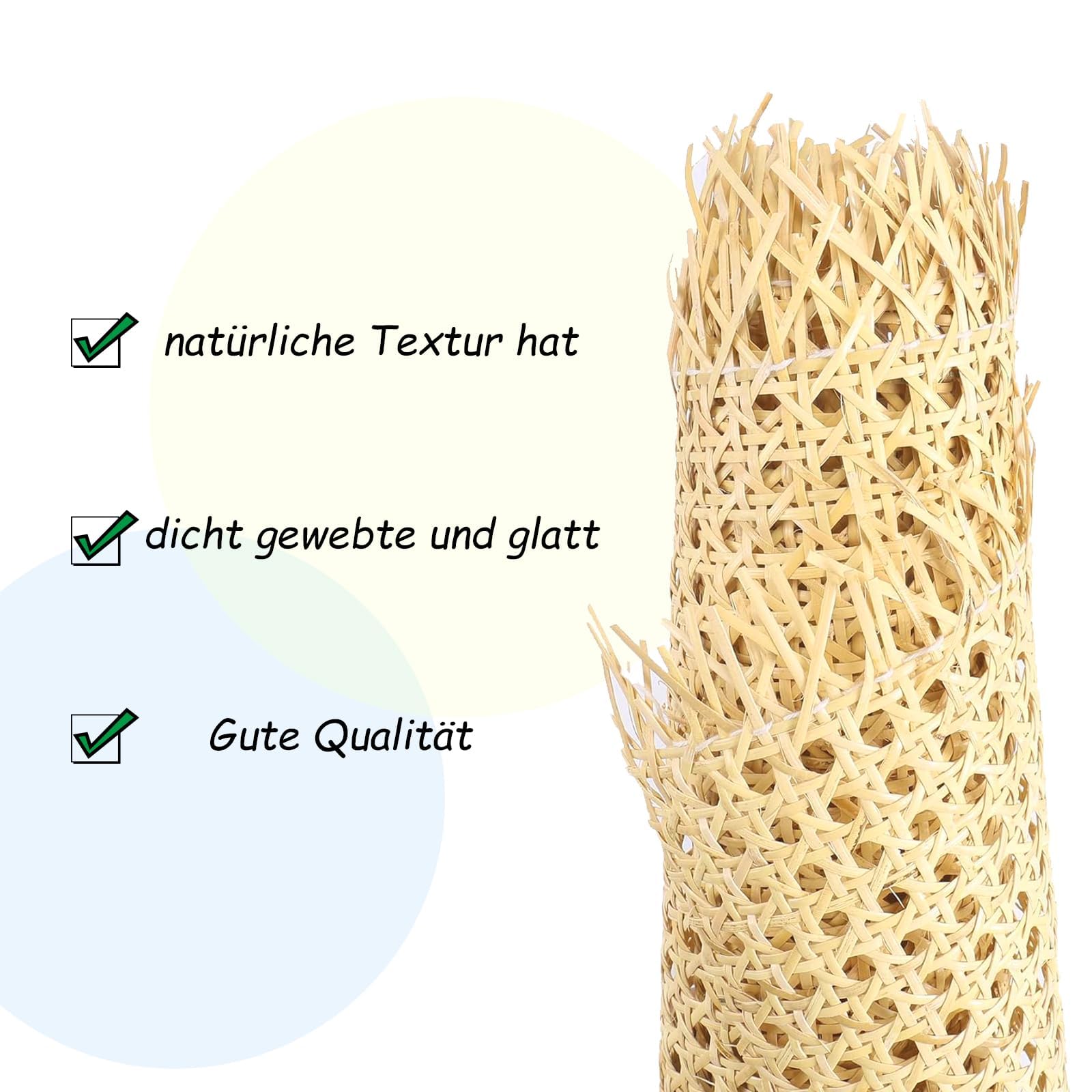 Rattan Rotolo Fettuccia, 40 x 100 cm di Vimini di Rattan, Rattan Intrecciato, Rete di Canna Rattan Rotolo, per Artigianato Fai-da-Te Armadio Sedia Mobili