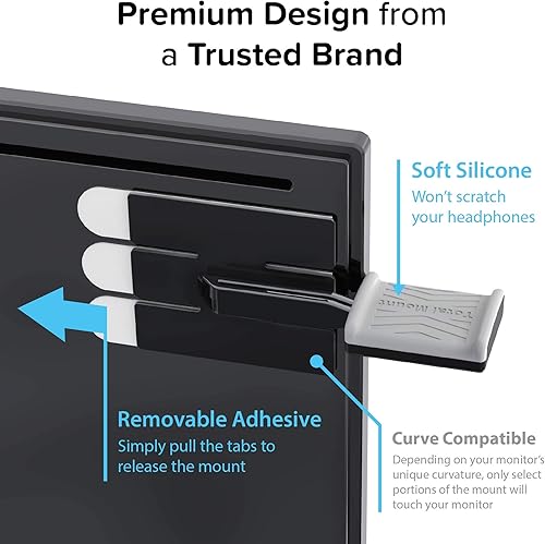 Miniatura 5 de TotalMount Soporte de monitor para auriculares y auriculares (soporte de grado premium ahorra espacio en el escritorio y protege los auriculares)