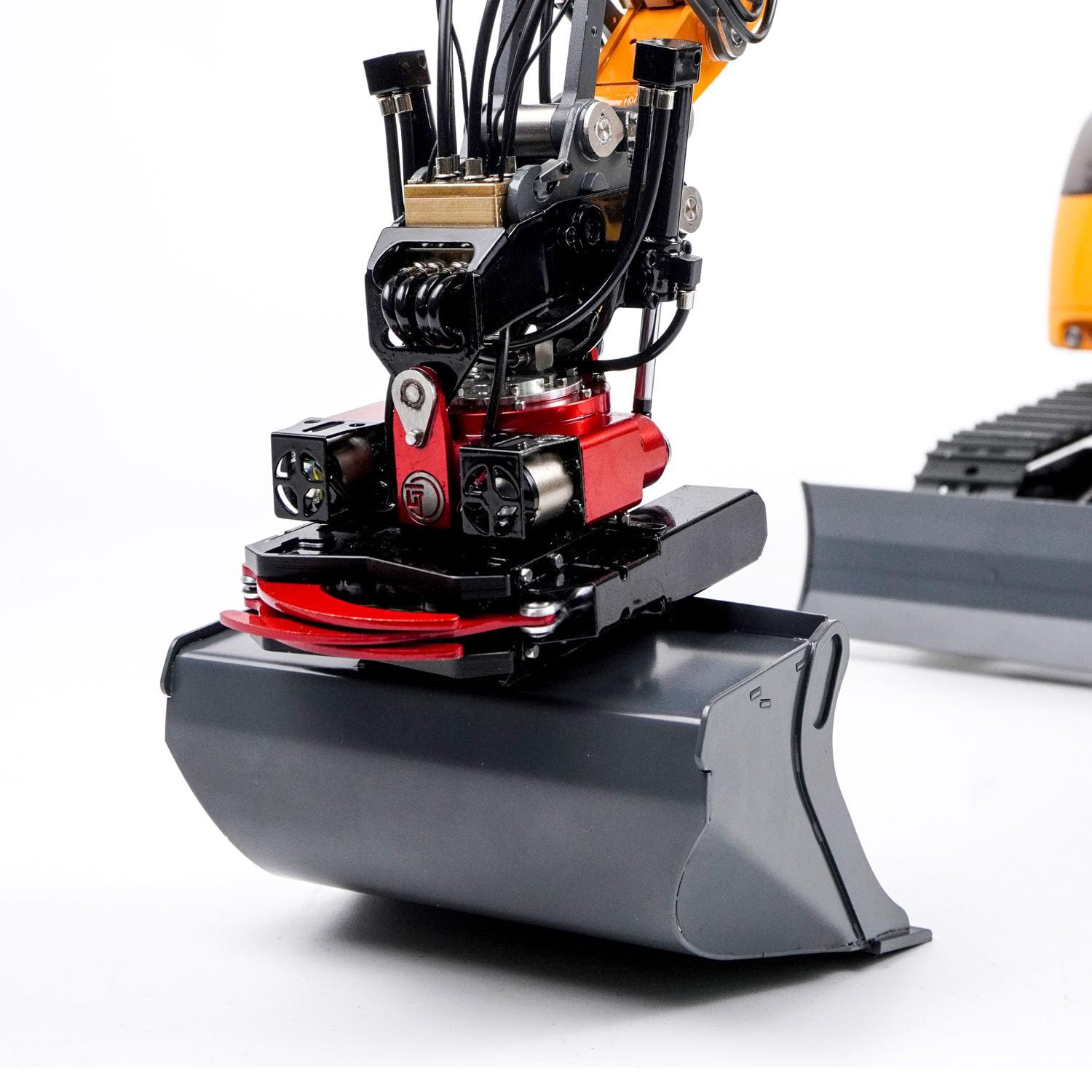 Cubo ancho de metal para excavadora hidráulica LR914 PRO MAX 1/14 a control remoto, excavadora, máquina de construcción, radio Flysky, batería de construcción, pieza de vehículo para mayores