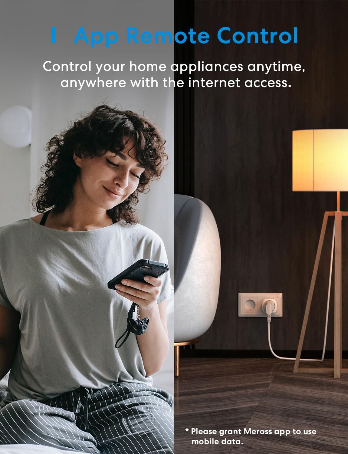 Meross Matter Inteligentne gniazdo zasilające, gniazdo Wi-Fi z licznikiem prądu, obsługa sterowania głosowego, zdalny dostęp, Apple Home, Alexa i Google, 16 A, 2 szt