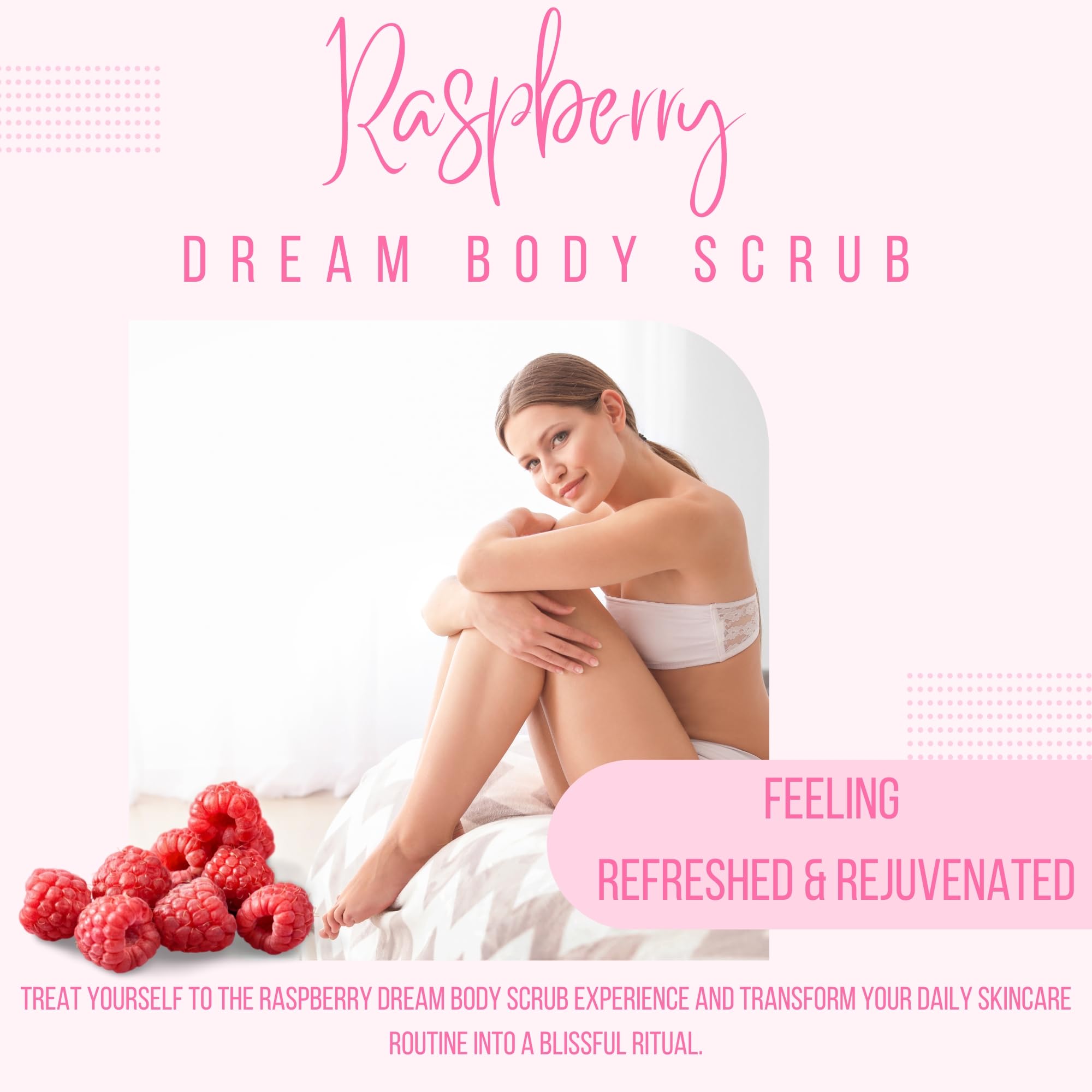 Bee-Youtiful Beauties Raspberry Dream Whipped Body Scrub | All-Natural Ingredients Gently Exfoliates to Reveal Healthy Skin | Raspberry Body Scrub for All Skin Types - 2 OZ