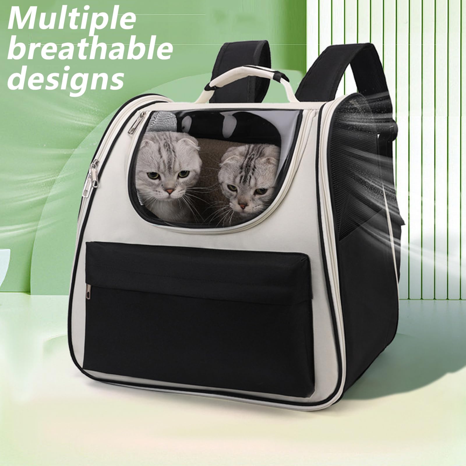 Zaino per animali domestici Borsa morbida grande capacità con finestra Trasportatori per animali domestici traspiranti Borsa da visita a spalla regolabile Trasportatori per animali domestici