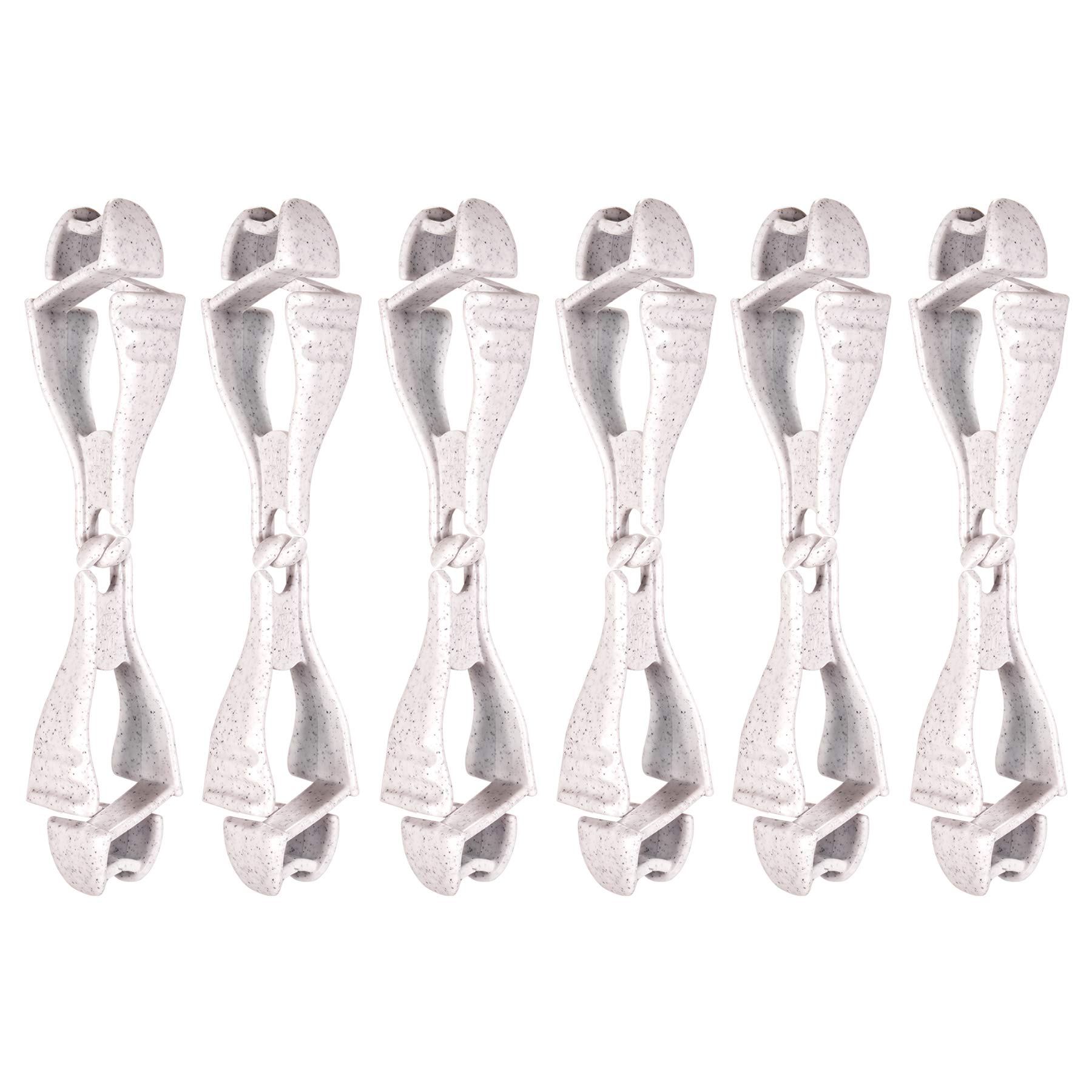 Ergodyne Squids 3400 Glove Clip Holder with Dual Clips, 6-Pack, Granite