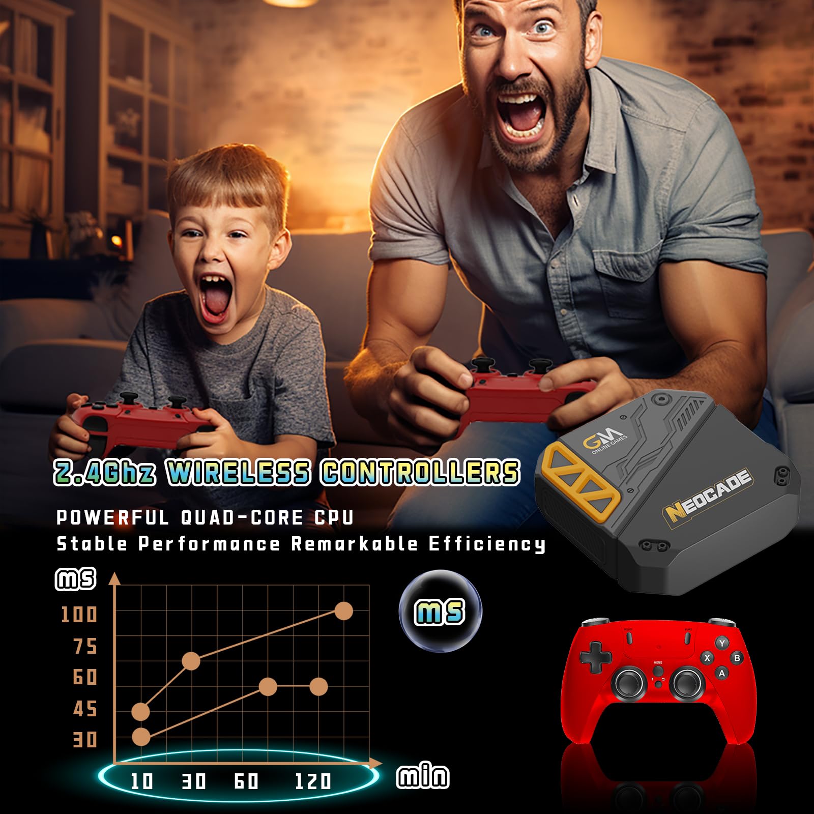 NEOCADE Retro Gaming Console - Built in 30 Officially Licensed