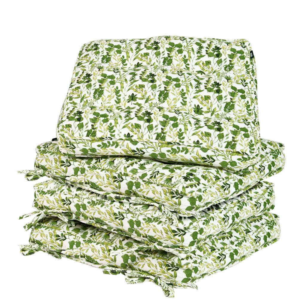 Dibor Garden Chair Cushion Seat Pads Dining Cushions (Set of 4, Green Leaf)