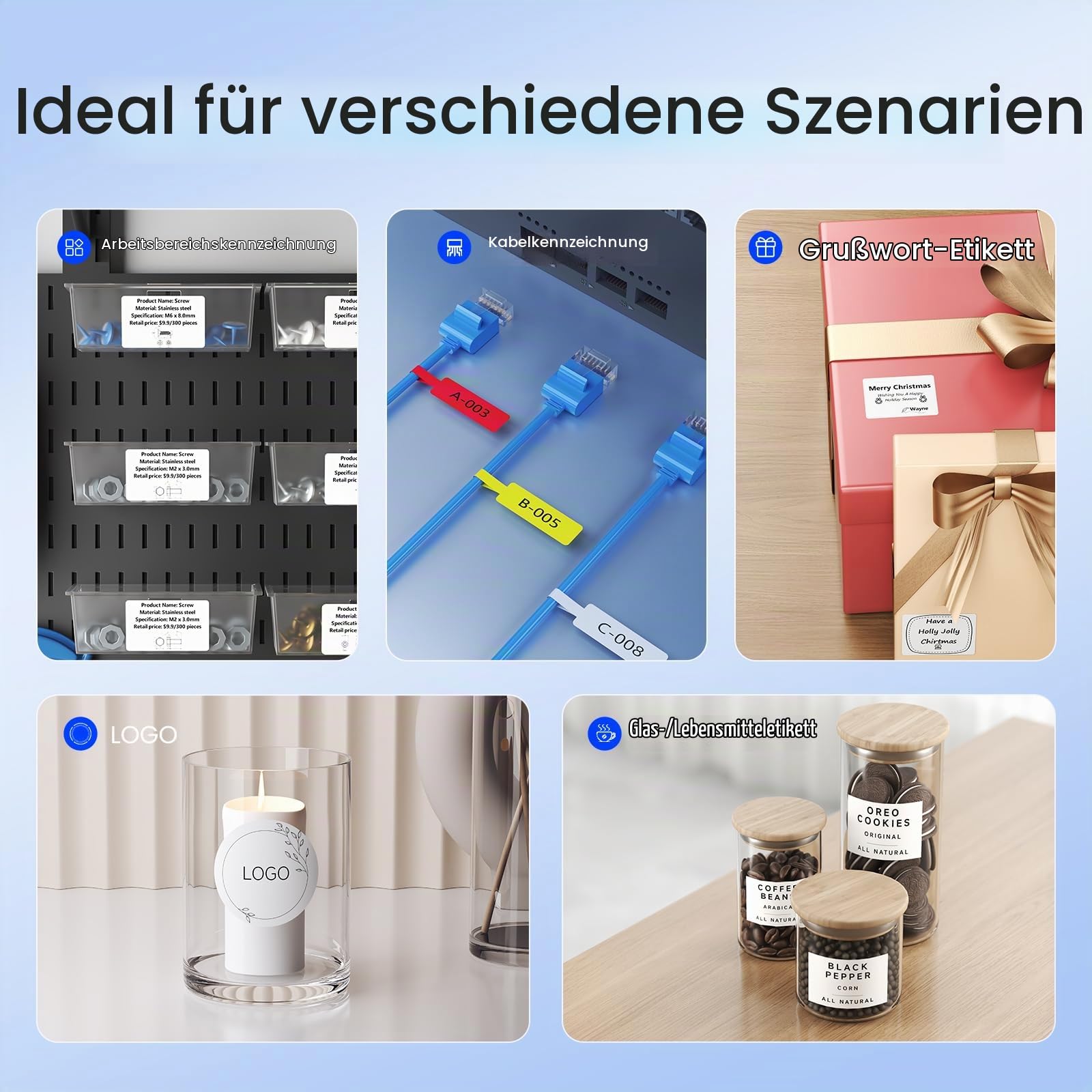 CLABEL 221D Etikettendrucker Bluetooth Barcode & Preisetiketten 50mm