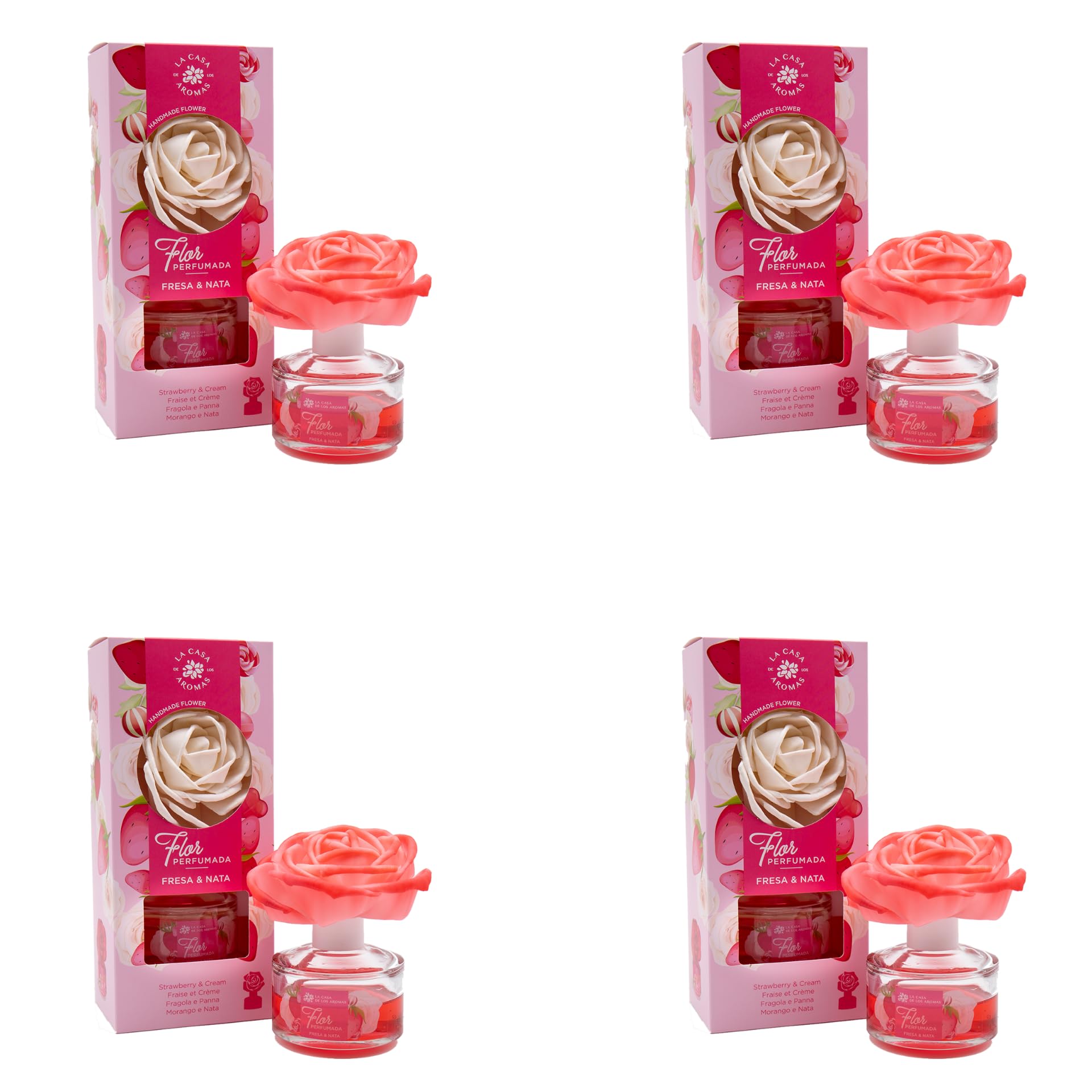 BricoLoco. Mikado Dolce Decorativo Fiore 65ml Aroma Fragola e Nara. Più comodo e sicuro delle candele. Deodorante per la casa, la Aroma fresco. Decorazione. Aromaterapia. (4)