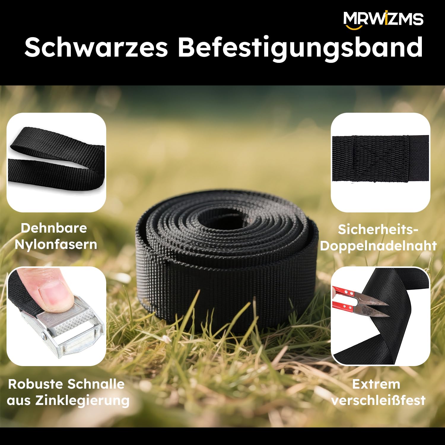 Zestaw mocujący ze stali nierdzewnej z oczkami do T5/T6/T6.1, pasuje do VW Multivan, California, Caravelle, łącznie z karabińczykiem i paskami do mocowania bagażu na szynach.