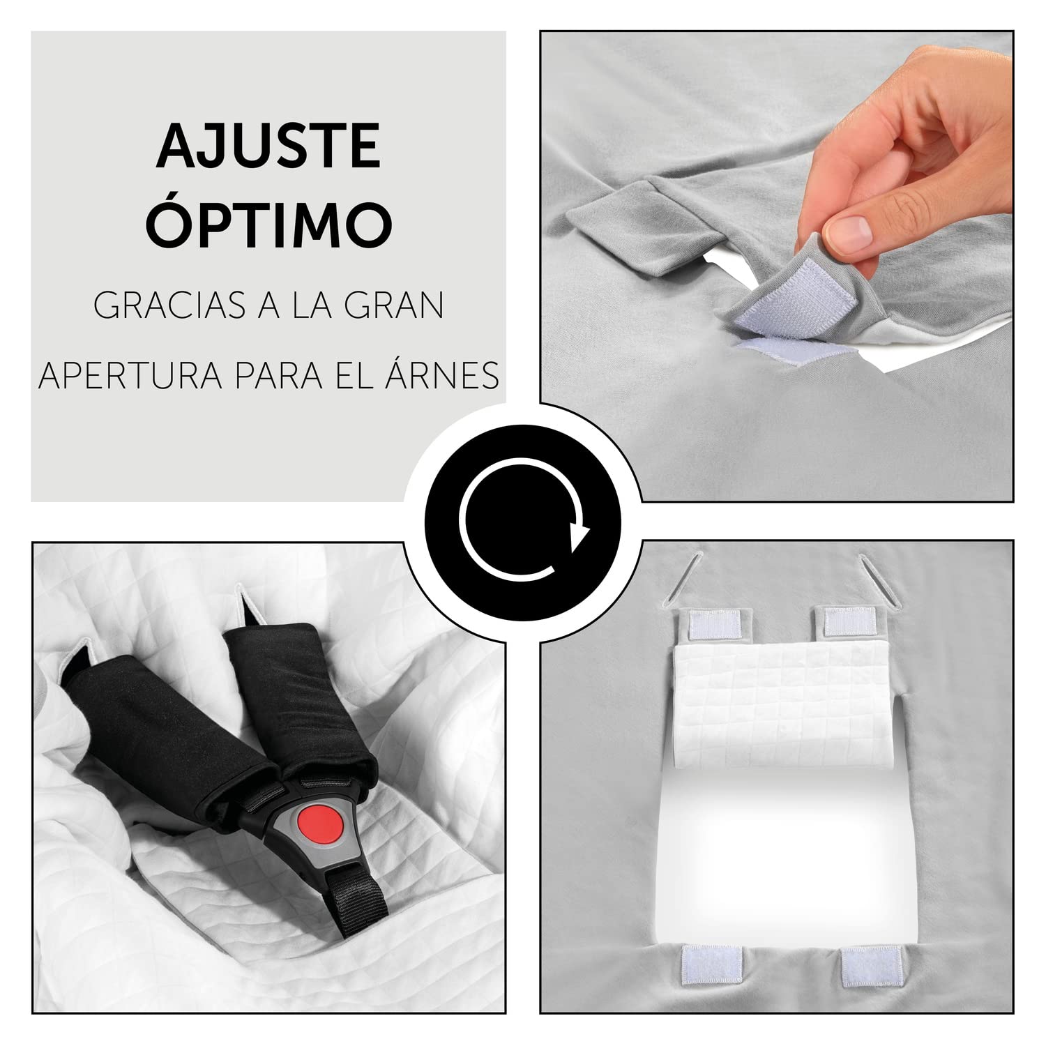 hauck Snuggle N Dream Manta Envolvente para Recién Nacidos - Arrullo para Bebés de Algodón - Con Ranuras Compatible con Arnés de 3 y 5 Puntos - Lavable a Máquina