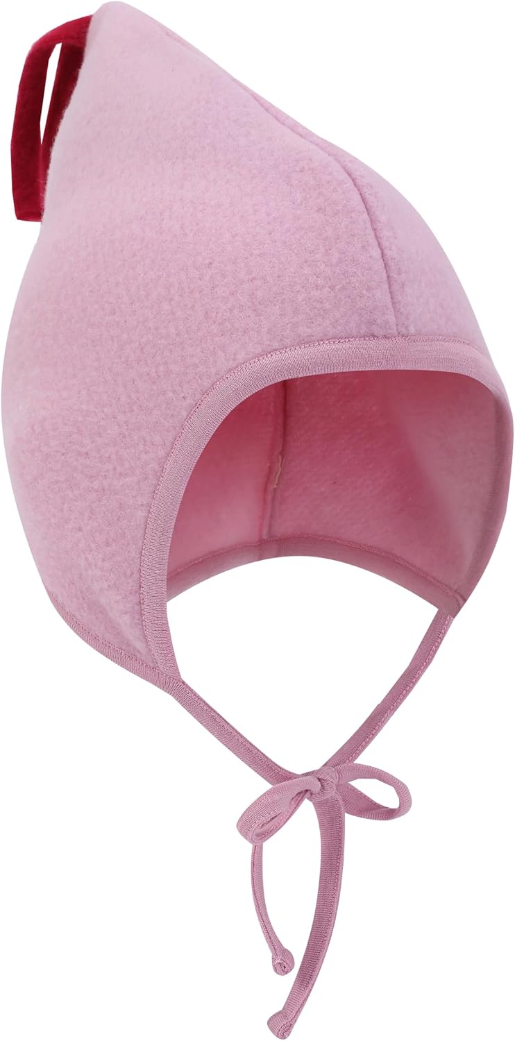 Kids Merino Wool Pixie Bonnet Earflap Hat with Chin Ties