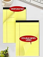 Vista 5 de Small Legal Pads 5x8 Yellow 10 Pack Small Note Pads 5x8 College Ruled Yellow Notepads 80 GSM Lined Pads of Paper Notebook for Work Yellow Small