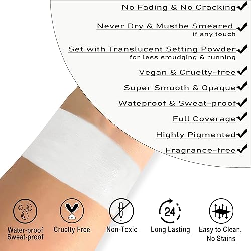 Vista 96 de CCbeauty Barra de pintura facial amarilla, kit de pintura facial, base de maquillaje SFX de cobertura completa, pintura corporal profesional