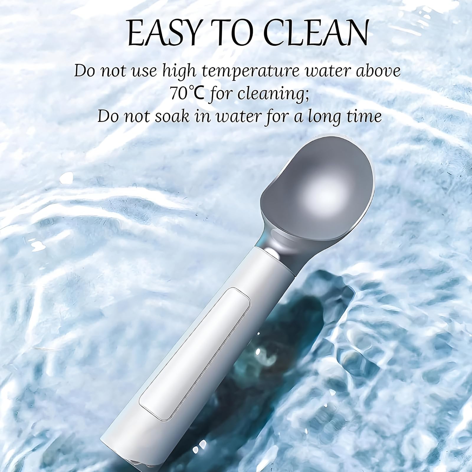 Porzionatore per Gelato riscaldato Intelligente, porzionatore per Gelato termostatico Ricaricabile, Display di Batteria e Temperatura, Funzionamento Senza Pulsanti, capacità 56 g Black