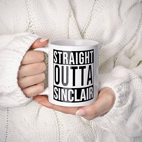 Miniatura 2 de Sinclair - Taza de café con signo de apellido directo personalizado, personalizada, 11 onzas.