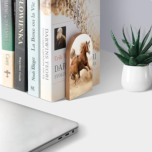 Miniatura 3 de Sujetalibros decorativos de madera para estantes, habitación de los niños, oficina en casa, tapones de libros para revistas, libros, DVD, 1 par2