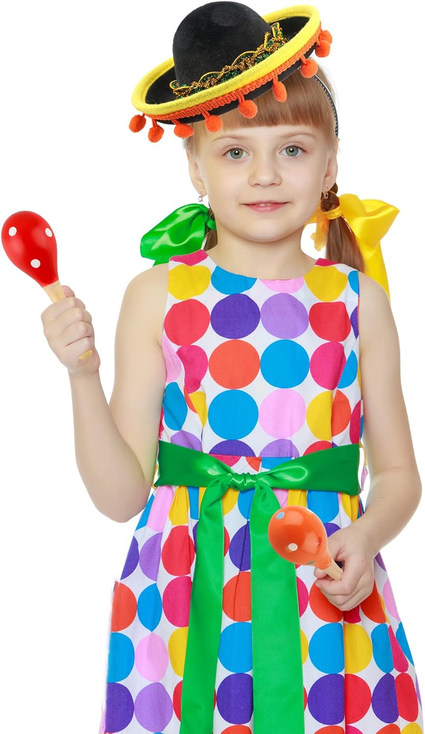 12 Pieces Mexican Sombrero Headbands Mini Sombrero Party Hats for Kids Adults Dogs Pets