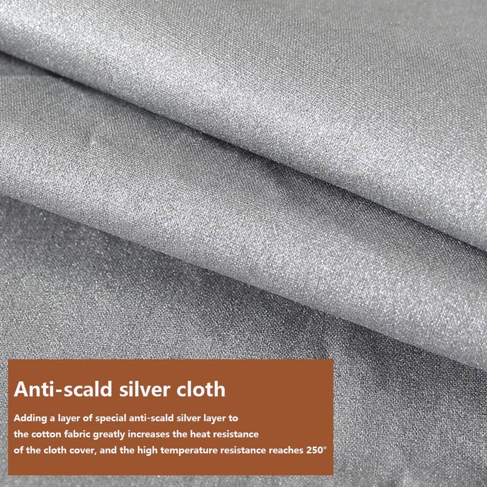 Silber Bügelbrettbezug Bügelmatte 150×50cm Ersatz-Bügelbrettbezug Hitzebeständige Bezug Bügelbrett Einfache Passform(54 * 15 inch(150 * 50cm))