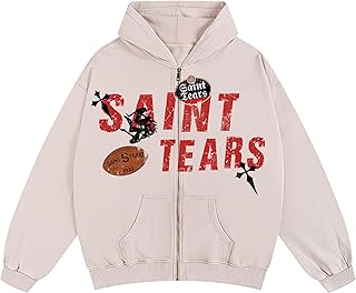 Men's Vintage Graphic Print Cotton Metal Zipper Jacket - Stylish & Comfo...