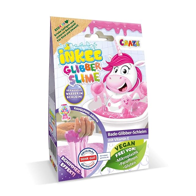 INKEE Slime para la bañera de Color Rosa con Aroma a Chicle, Convierte El Agua En Slime