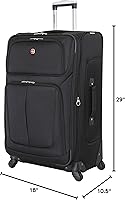 Vista 143 de SwissGear - Equipaje suave expandible Sion con ruedas, Negro