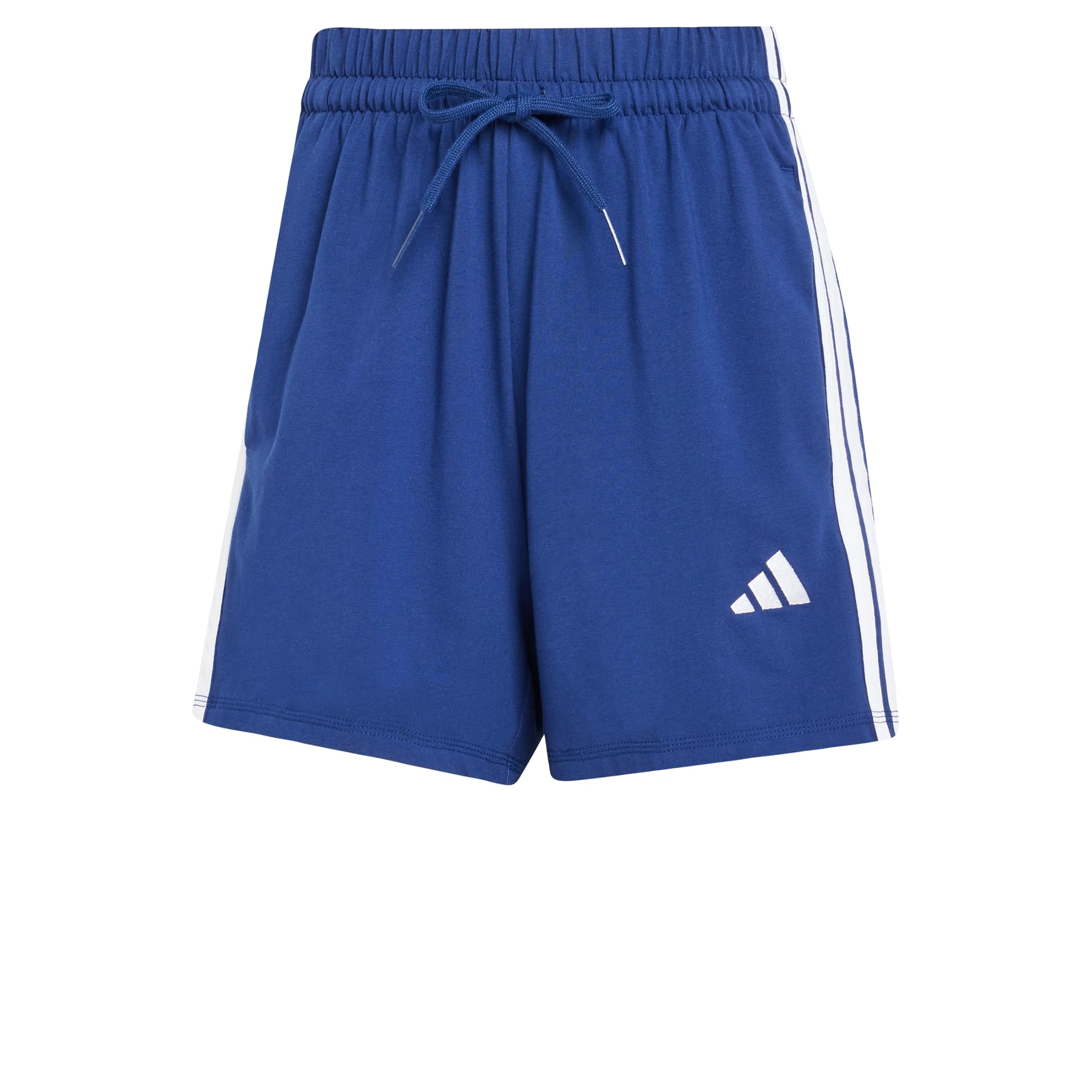 adidas Women's Essentials 3-Stripes Cotton Shorts, Dark Blue/White, XL