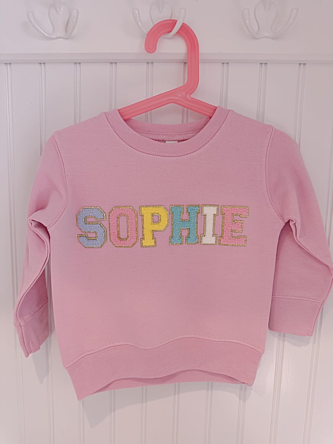 Kids custom sweatshirt, personalized birthday gift, Children's shirt with chenille letters, Hoodies for Boys and Girls