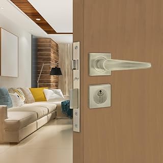 Godrej Mortise Lock|Handle Lock Set for Main & Internal Door I NEH 19 Rosette I Eco Pin Cylinder|9 Inch Lockbody|70 mm 1CK Cylinder - Knob from Inside|3 Keys IAntique Brass|5Yr Warranty